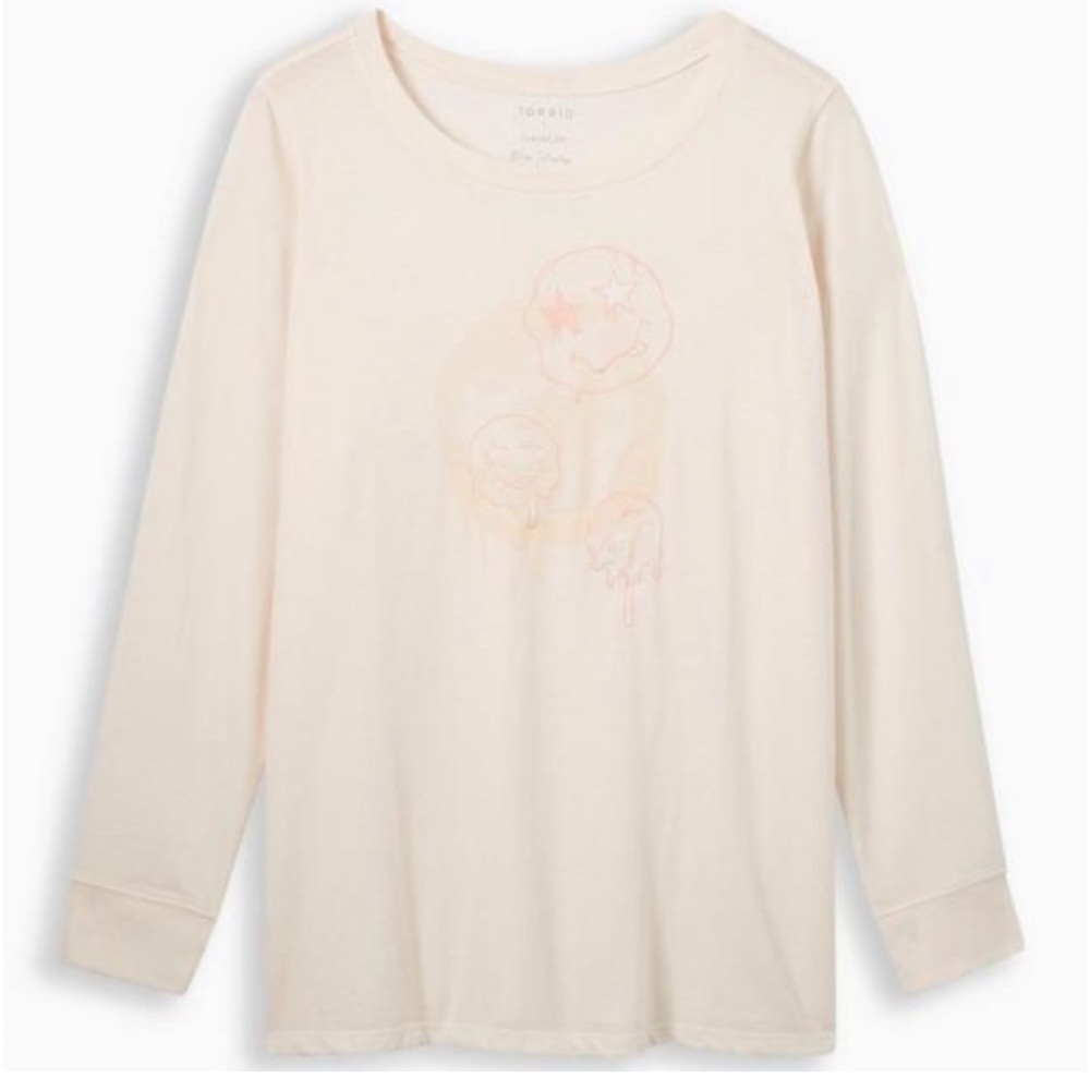 Torrid Smiley Doodles long sleeve shirt. Torrid size 3 conversion size 3X.